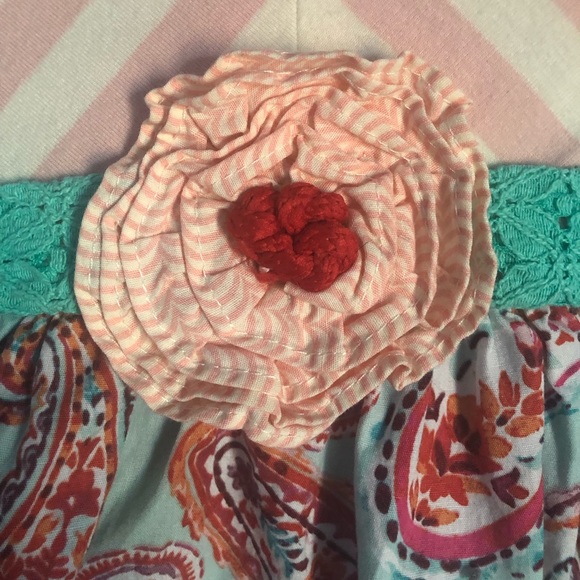 Infant Multicolor Dress. Stripes, Paisley, and Lace Pattern. Size 12 Months. EUC - Picture 3 of 8